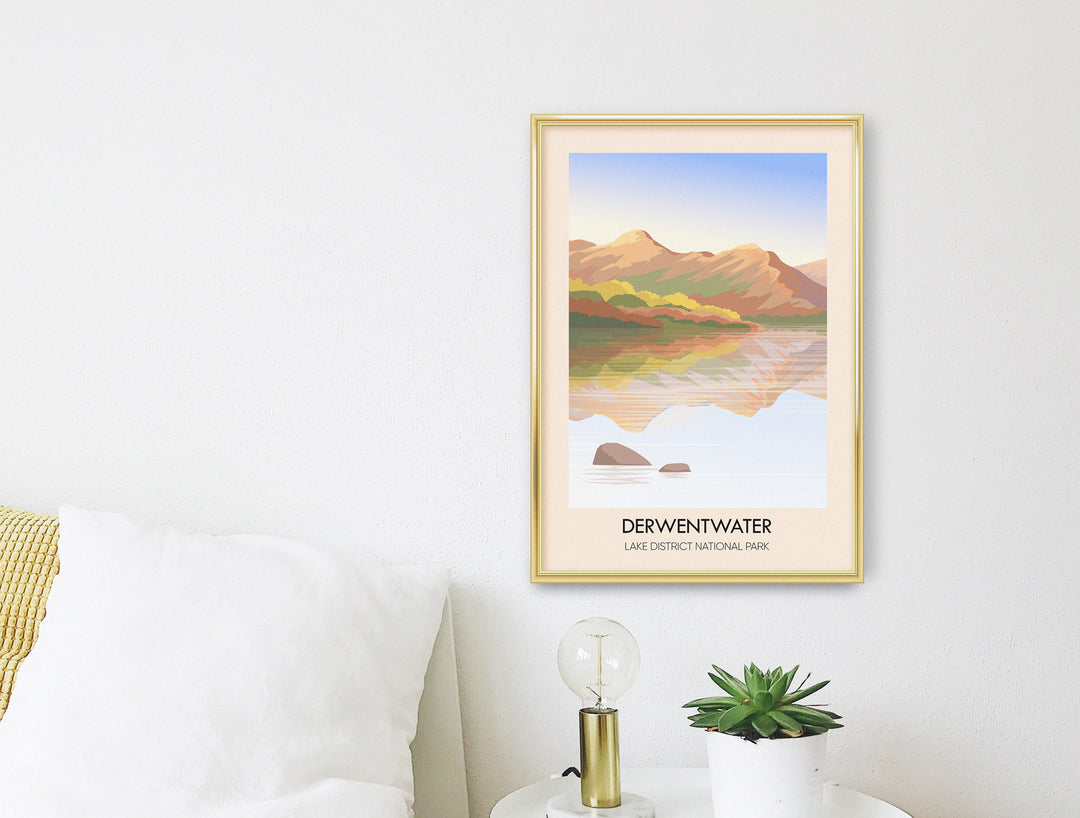 Derwentwater Lake District Travel Poster