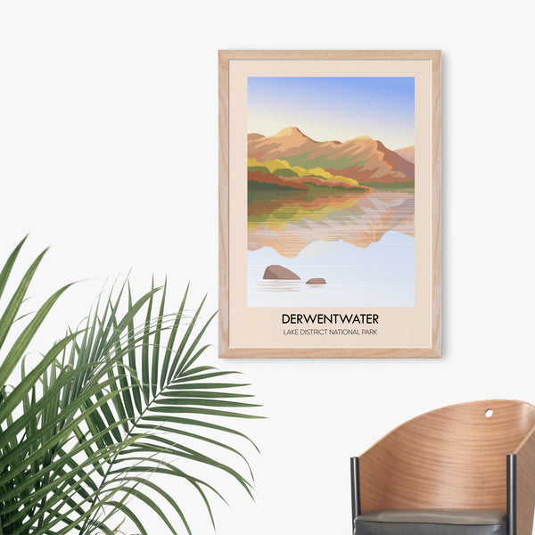 Derwentwater Lake District Travel Poster