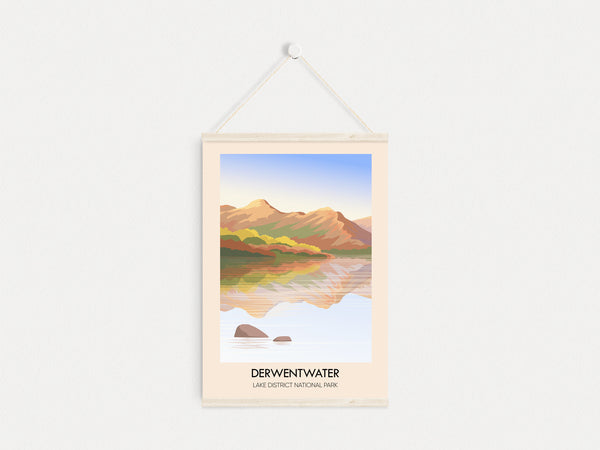 Derwentwater Lake District Travel Poster