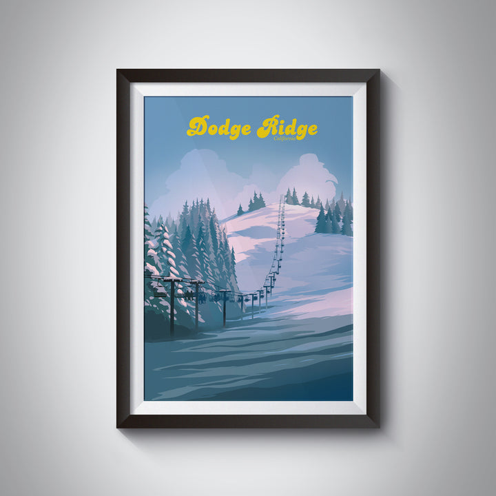 Dodge Ridge California Ski Resort Travel Poster