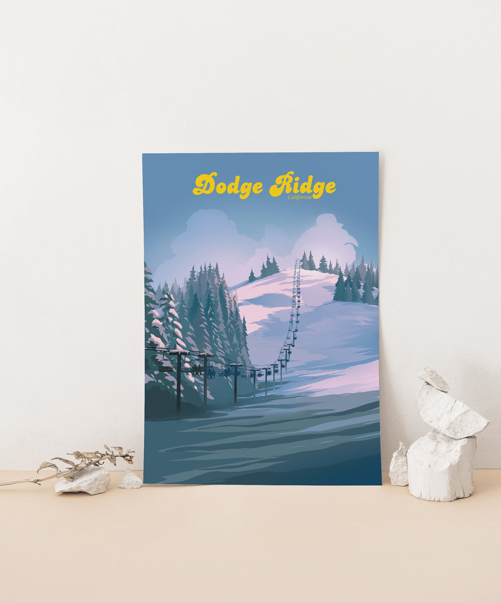 Dodge Ridge California Ski Resort Travel Poster – Bucket List Prints