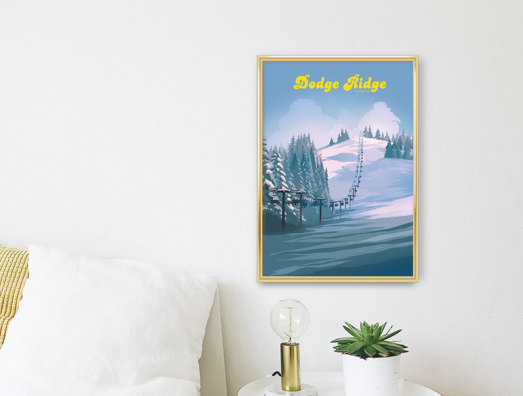 Dodge Ridge California Ski Resort Travel Poster – Bucket List Prints