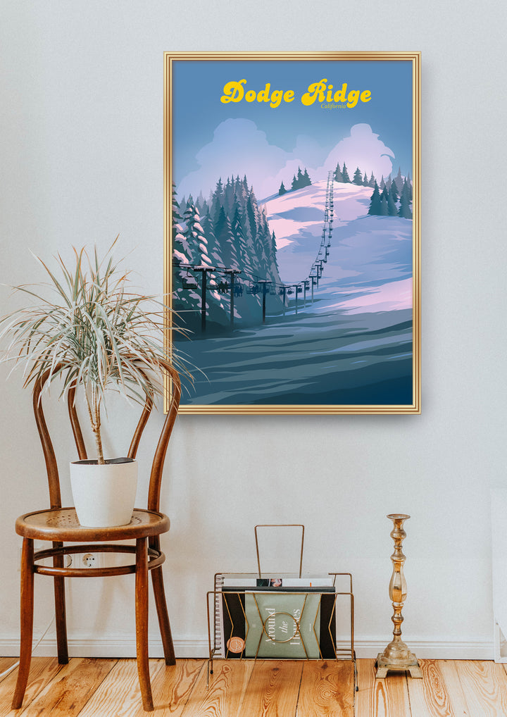 Dodge Ridge California Ski Resort Travel Poster