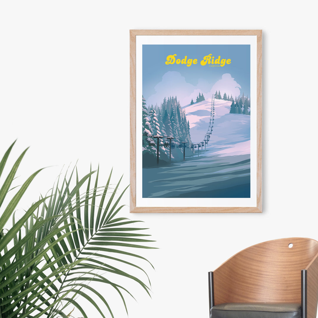 Dodge Ridge California Ski Resort Travel Poster