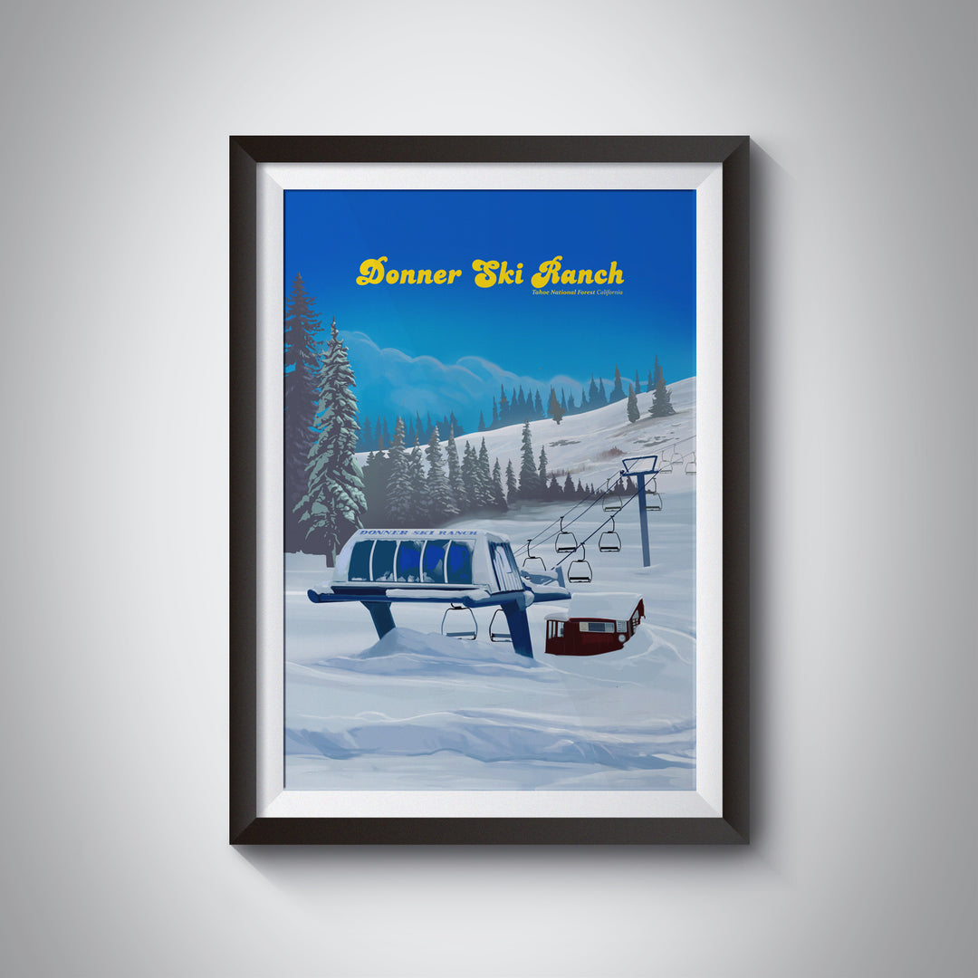 Donner Ski Ranch California Ski Resort Travel Poster