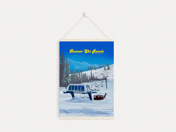 Donner Ski Ranch California Ski Resort Travel Poster