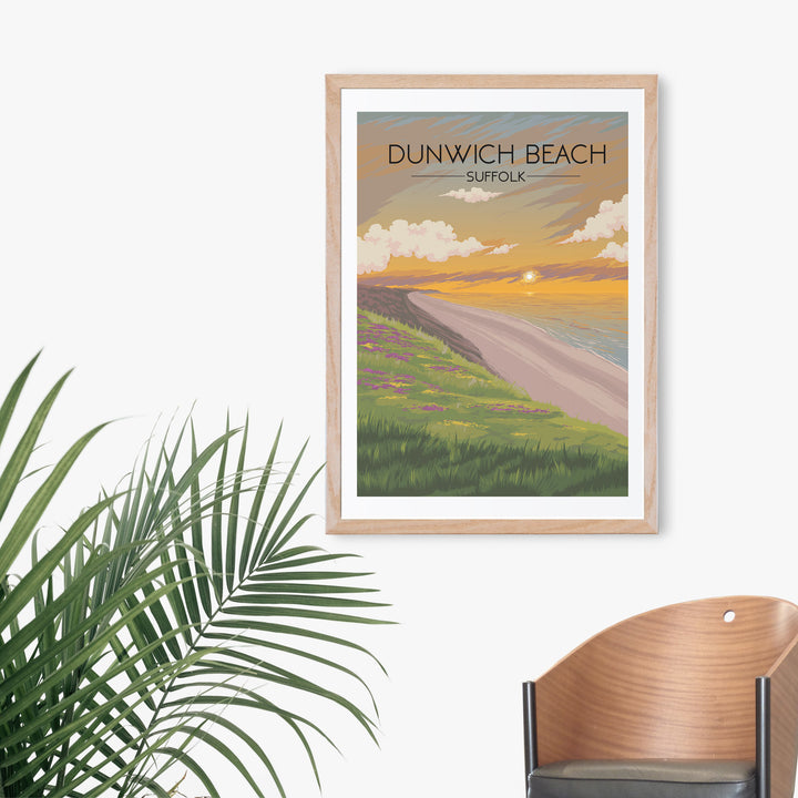 Dunwich Beach Suffolk Seaside Travel Poster