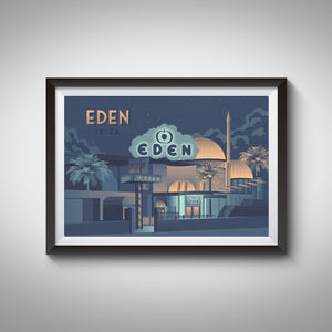 Eden Nightclub Ibiza Travel Poster