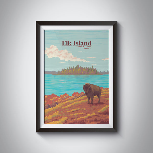 Elk Island National Park Alberta Canada Travel Poster