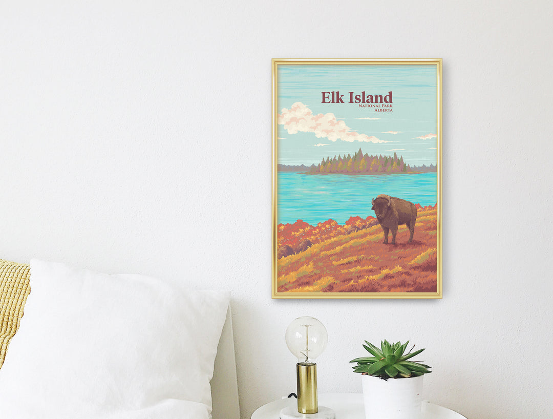 Elk Island National Park Alberta Canada Travel Poster