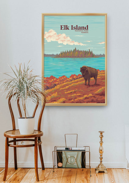Elk Island National Park Alberta Canada Travel Poster