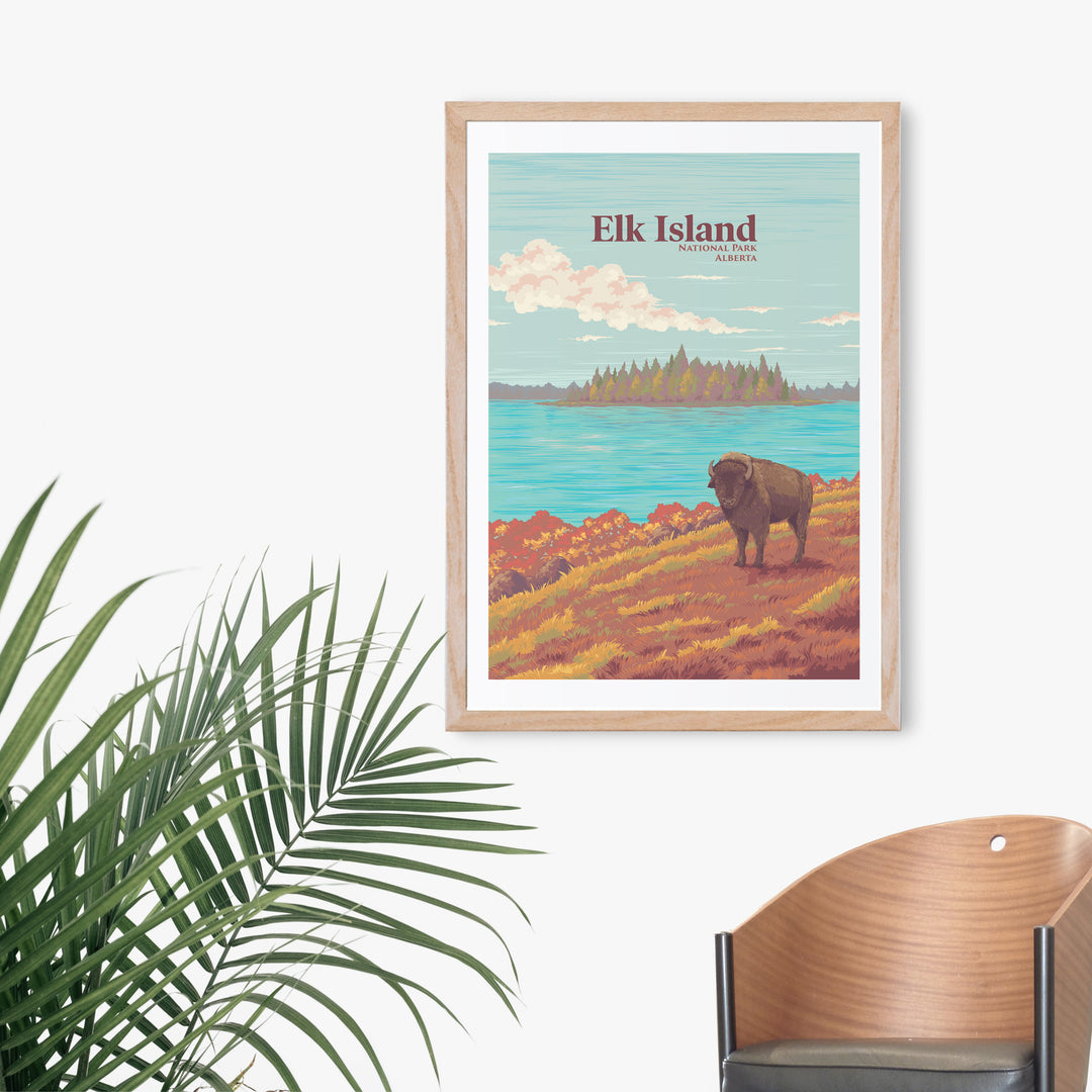 Elk Island National Park Alberta Canada Travel Poster