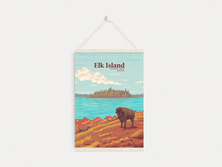 Elk Island National Park Alberta Canada Travel Poster