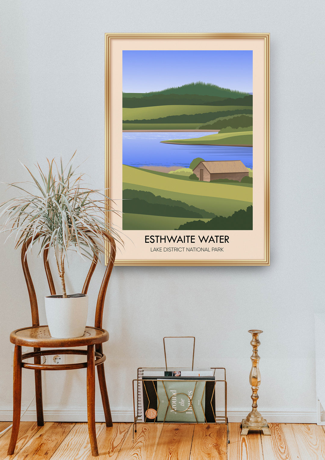 Esthwaite Water Lake District Travel Poster