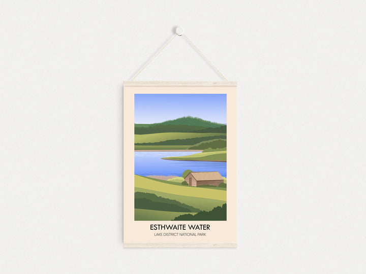 Esthwaite Water Lake District Travel Poster