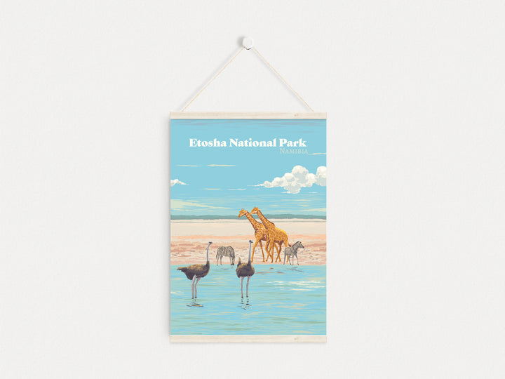 Etosha National Park Namibia Africa Travel Poster