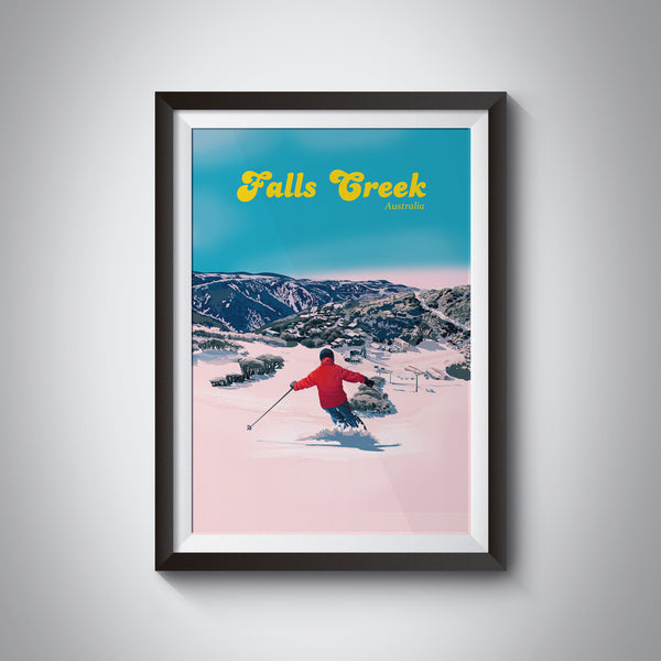 Falls Creek Australia Ski Resort Travel Poster