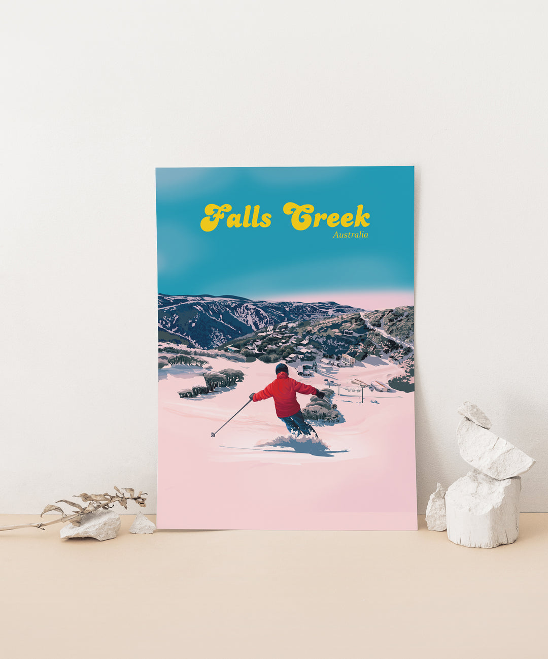 Falls Creek Australia Ski Resort Travel Poster