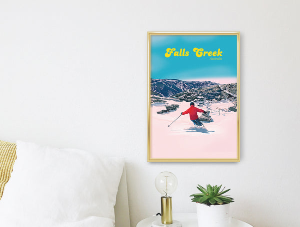 Falls Creek Australia Ski Resort Travel Poster