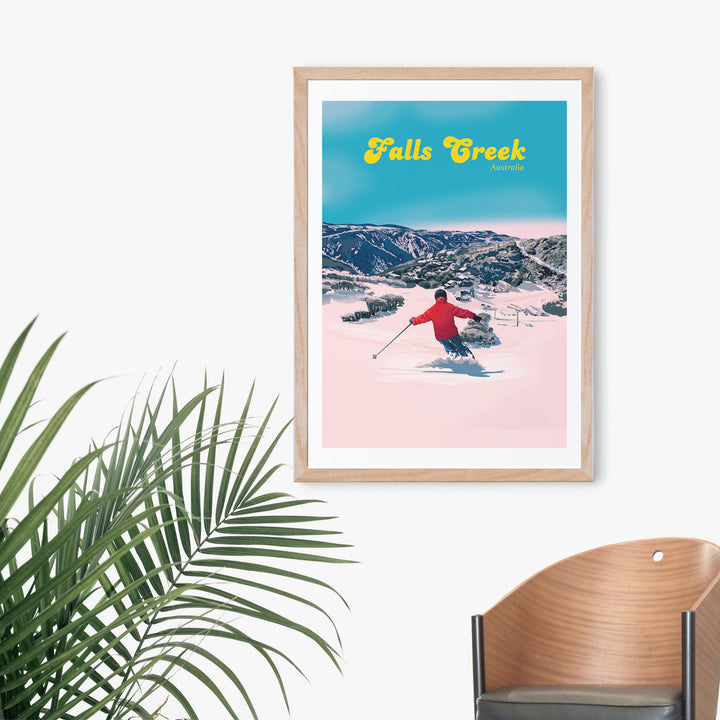 Falls Creek Australia Ski Resort Travel Poster