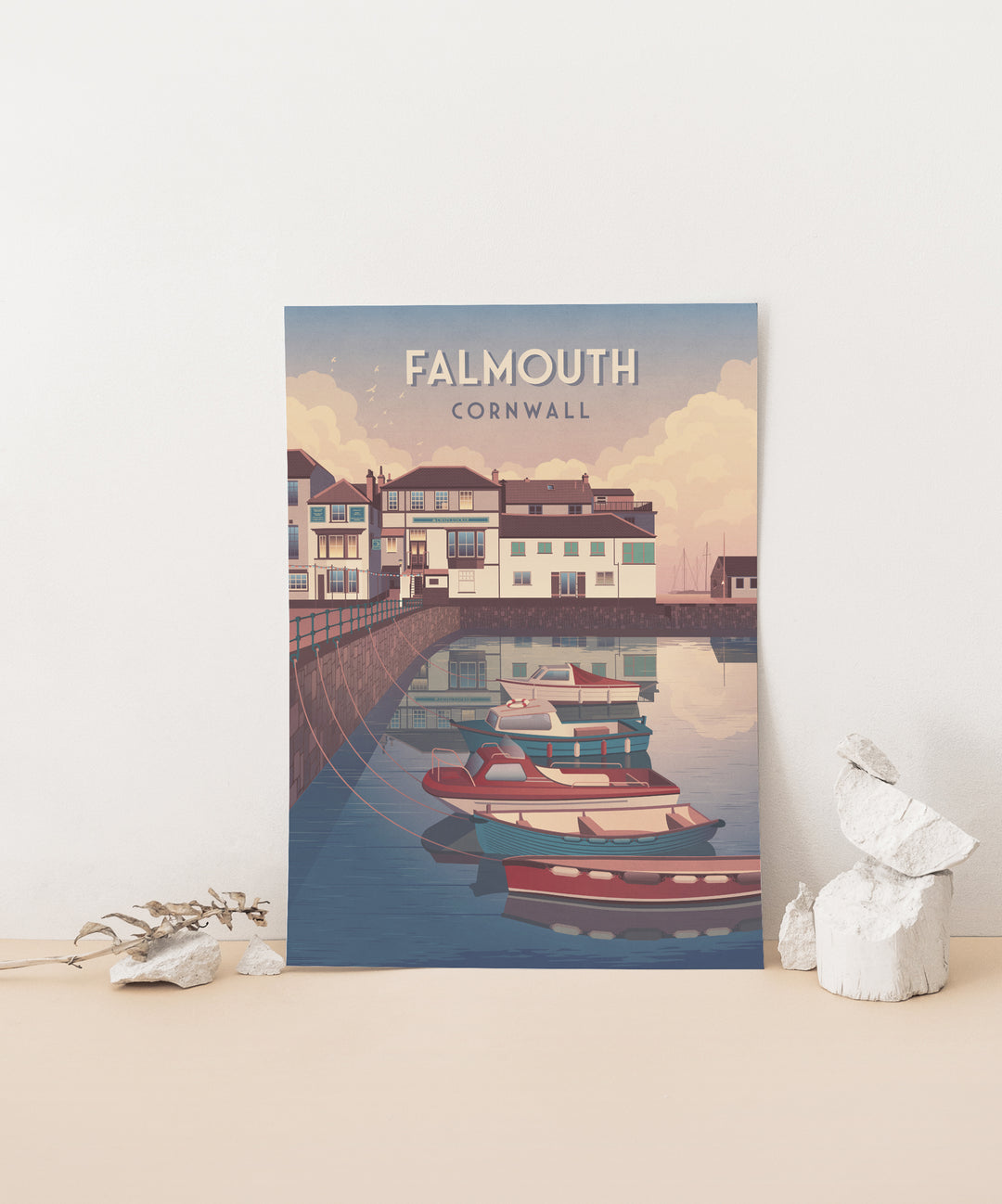 Falmouth Cornwall Travel Poster