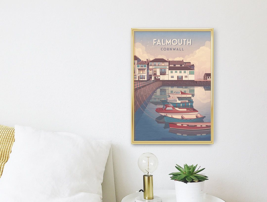 Falmouth Cornwall Travel Poster