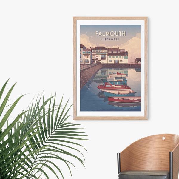 Falmouth Cornwall Travel Poster