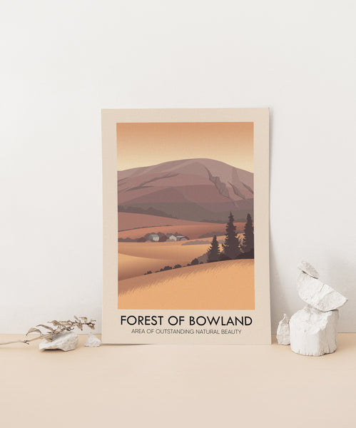 Forest of Bowland AONB Travel Poster