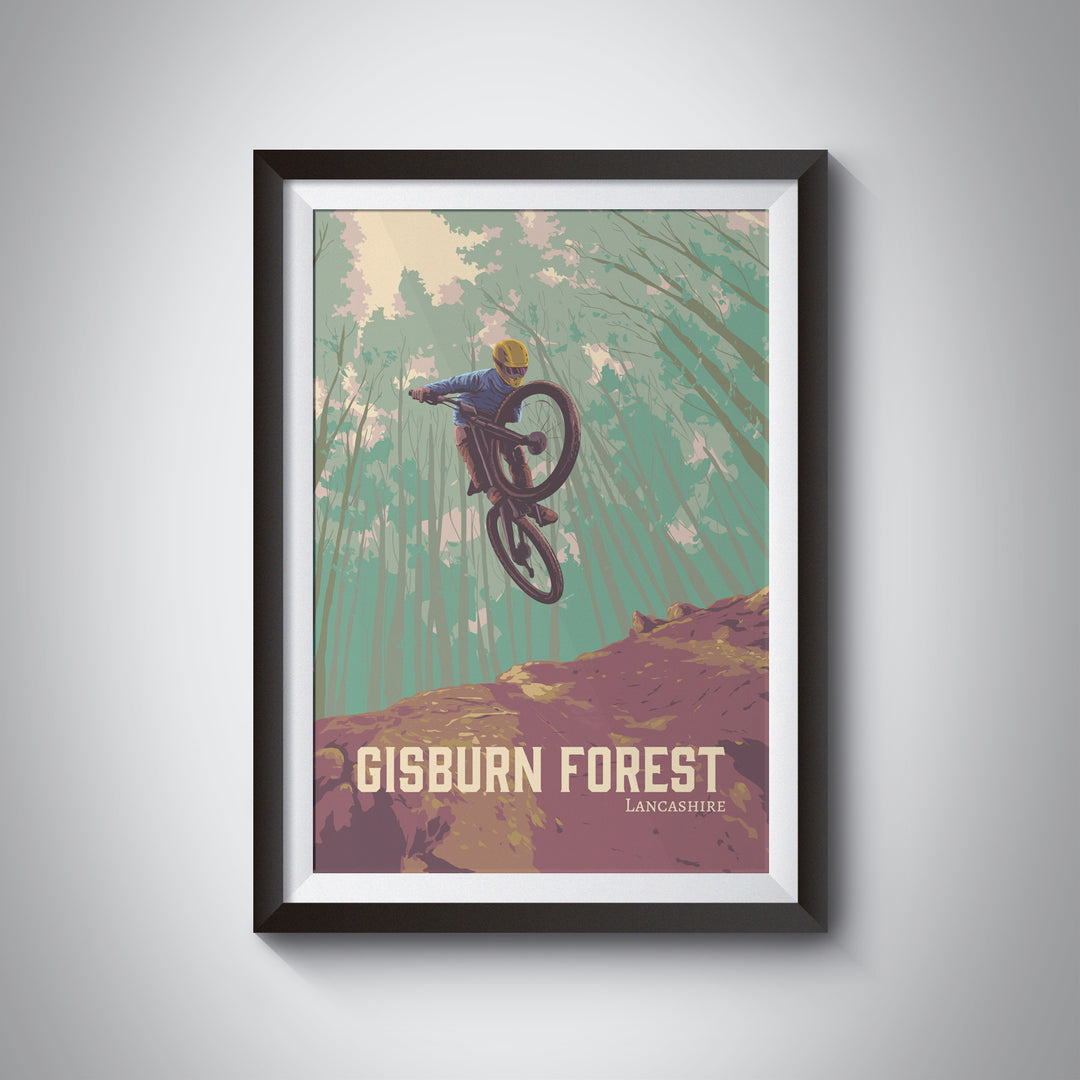 Gisburn Forest Mountain Biking Travel Poster