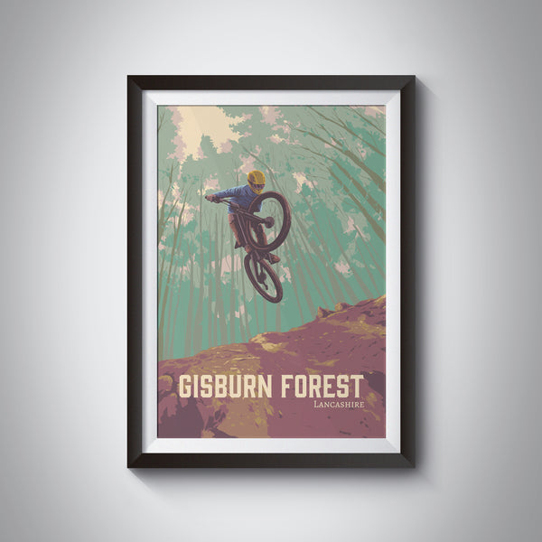 Gisburn Forest Mountain Biking Travel Poster