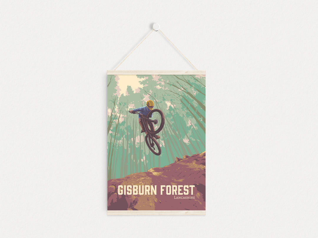 Gisburn Forest Mountain Biking Travel Poster