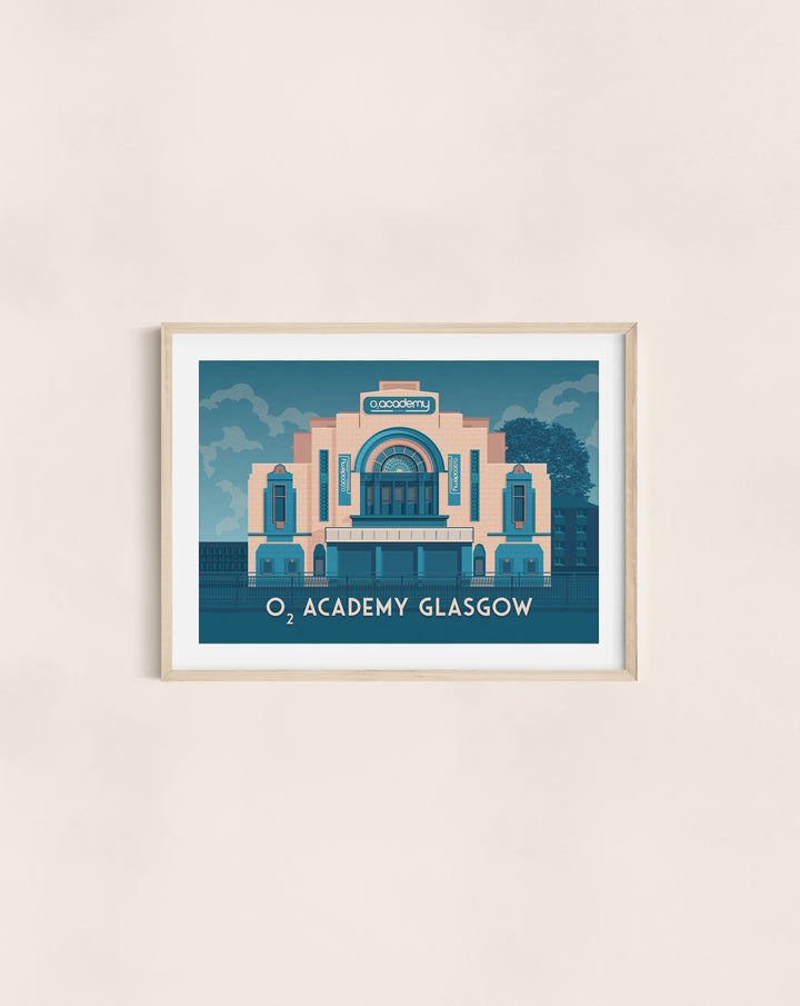 O2 Academy Glasgow Scotland Travel Poster