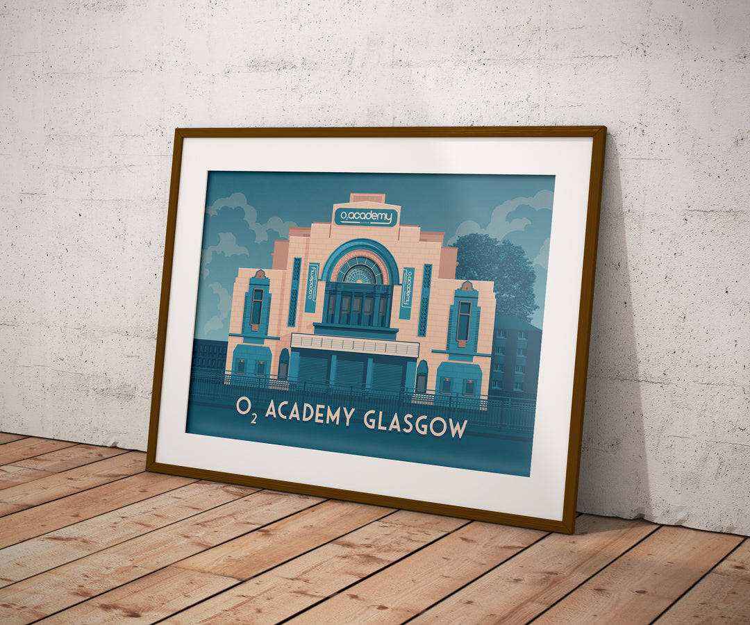 O2 Academy Glasgow Scotland Travel Poster