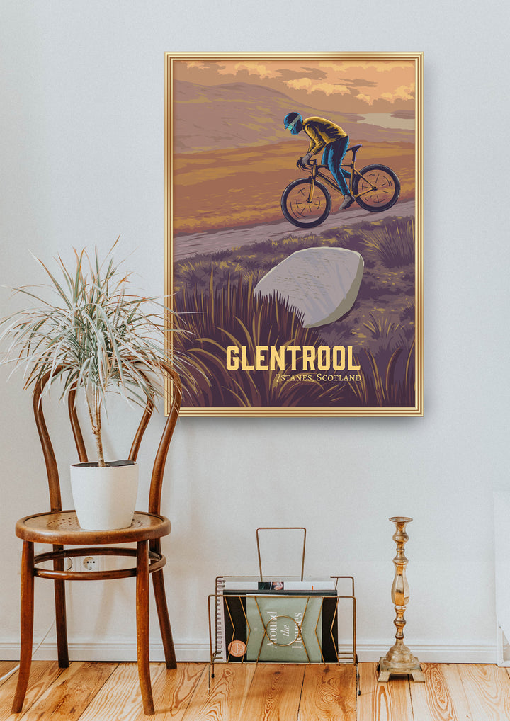 Glentrool Mountain Biking Travel Poster