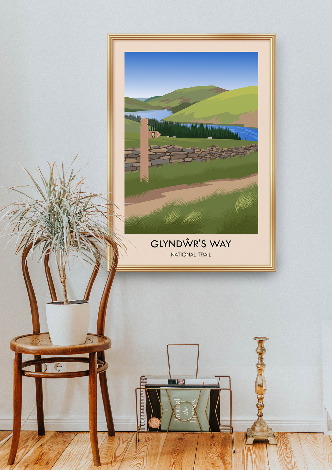 Glyndŵr's Way National Trail Modern Travel Poster