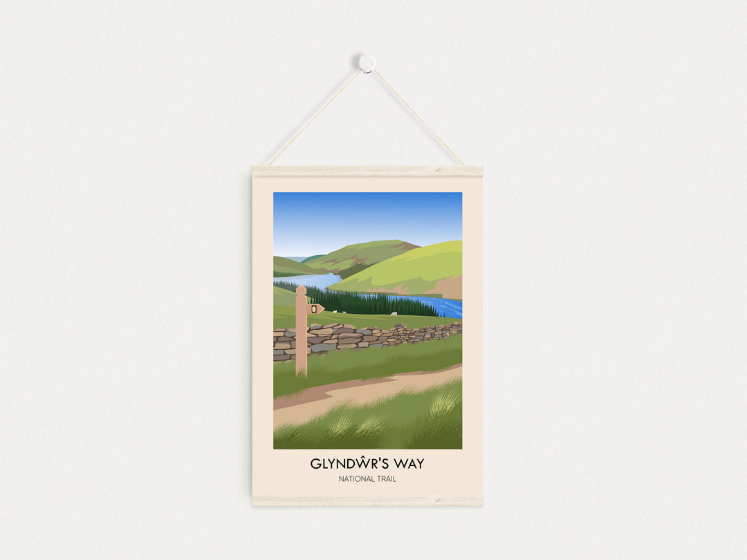 Glyndŵr's Way National Trail Modern Travel Poster