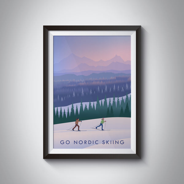 Go Nordic Skiing Travel Poster