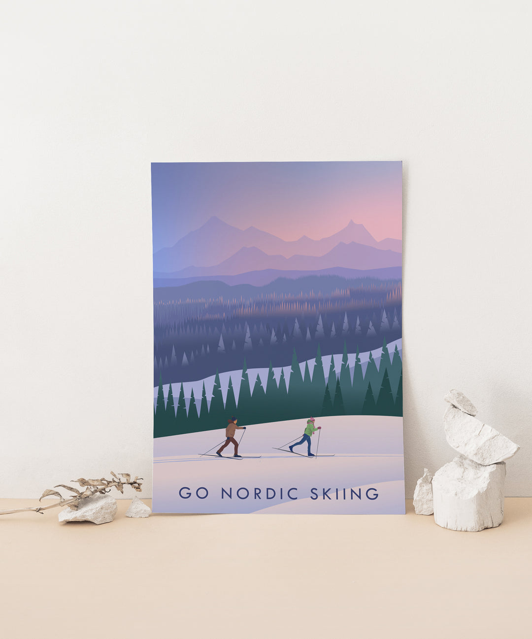 Go Nordic Skiing Travel Poster