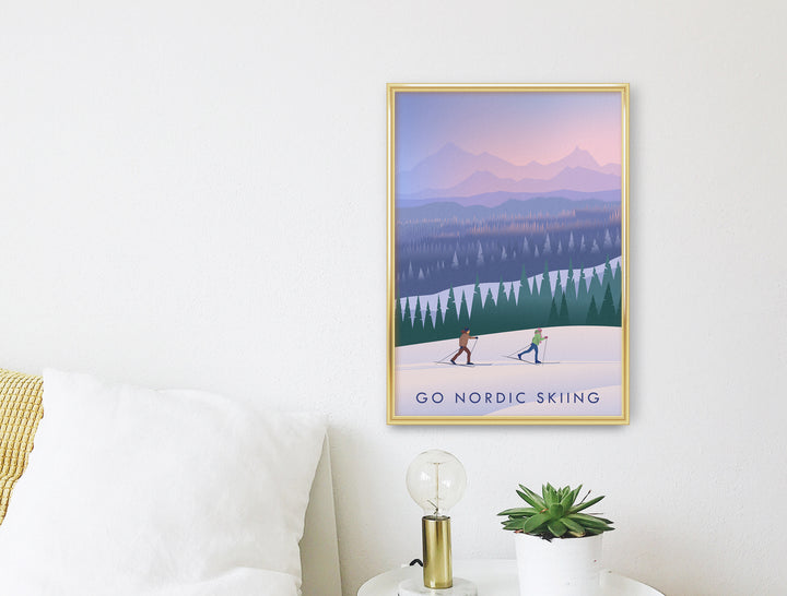 Go Nordic Skiing Travel Poster