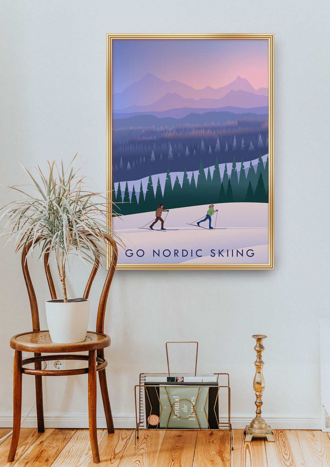 Go Nordic Skiing Travel Poster