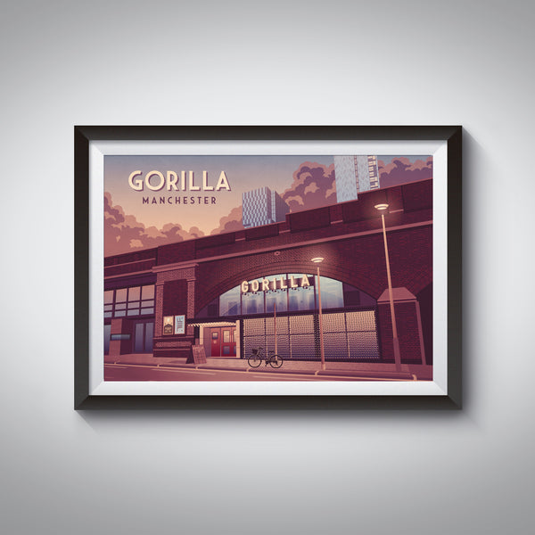 Gorilla Manchester Travel Poster