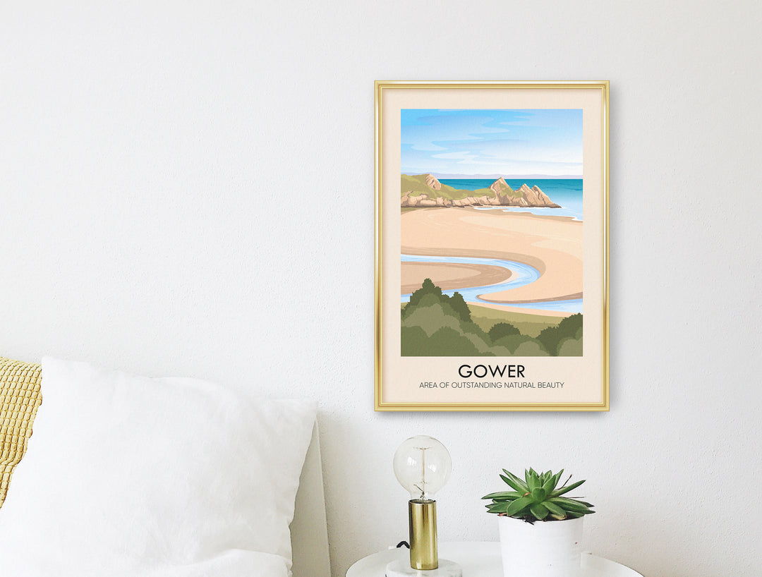 Gower AONB Travel Poster