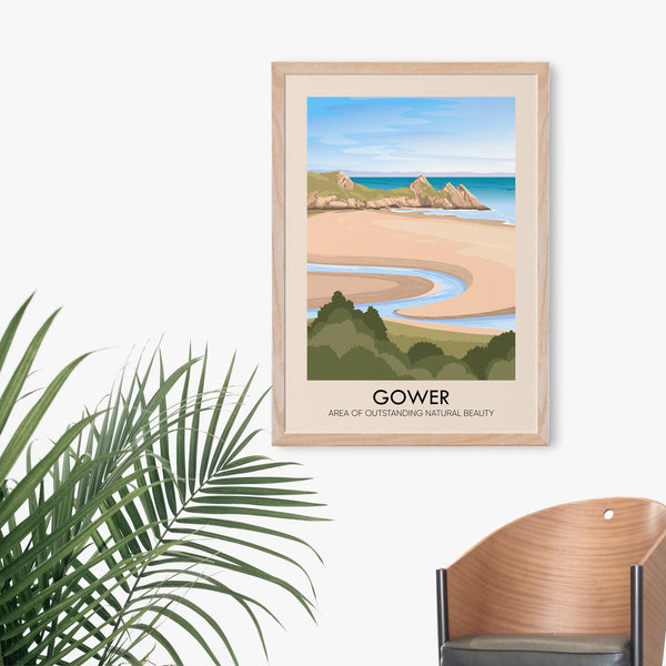Gower AONB Travel Poster