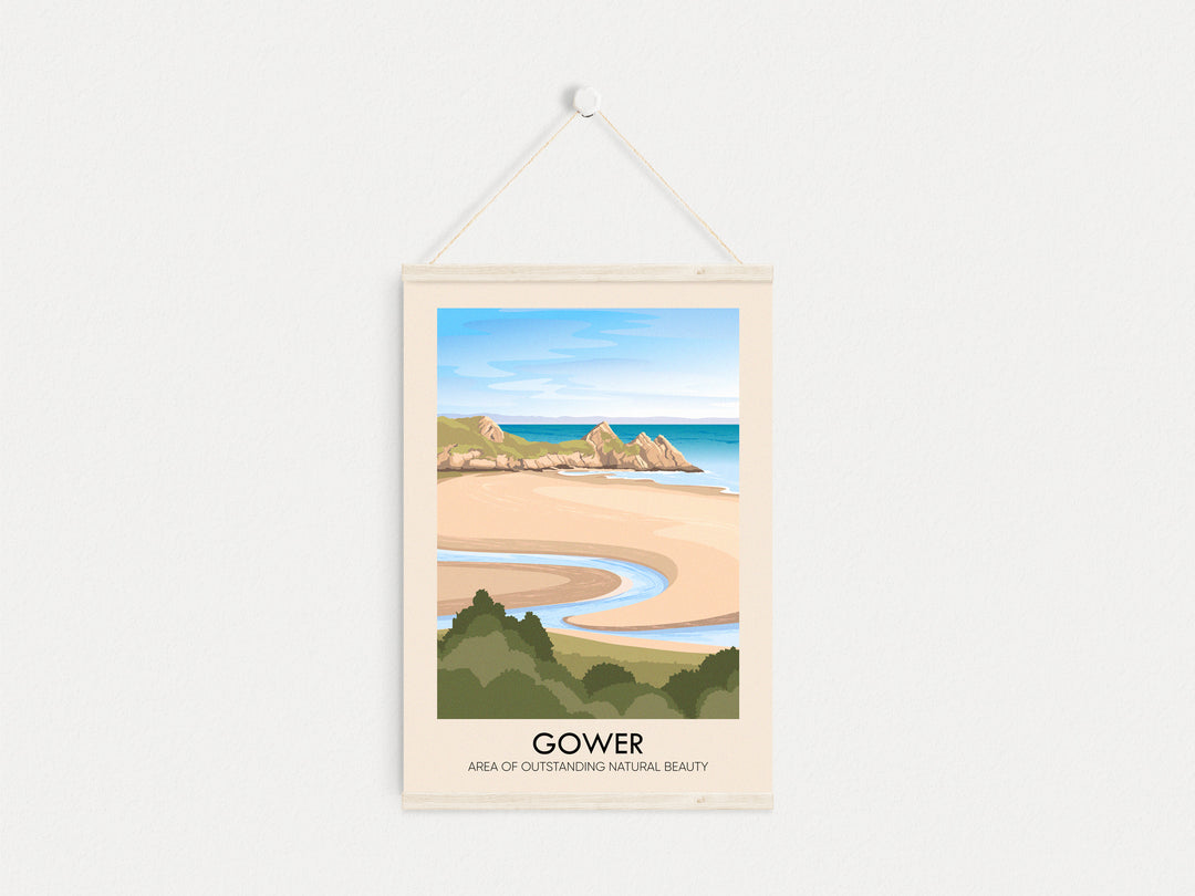 Gower AONB Travel Poster