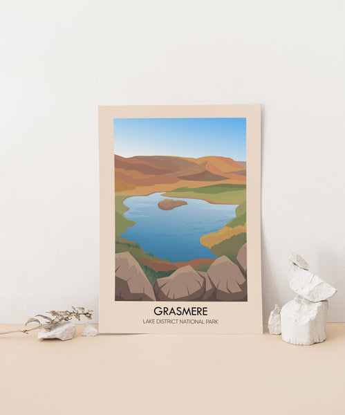 Grasmere Lake District Travel Poster
