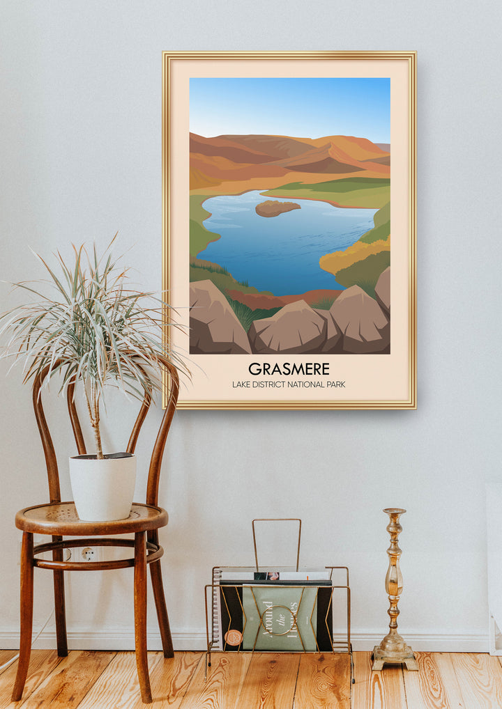 Grasmere Lake District Travel Poster