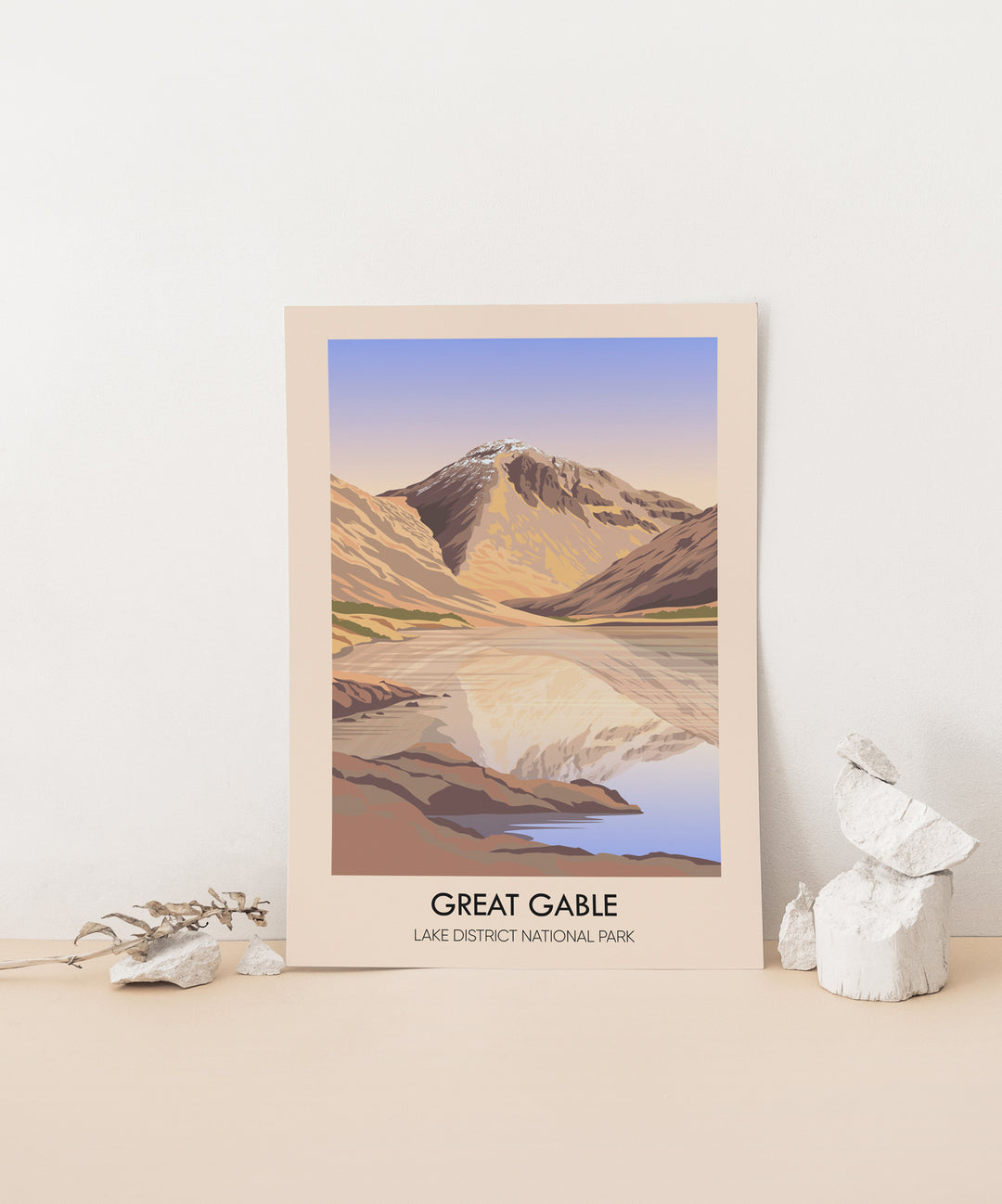 Great Gable Mountain Lake District Travel Poster