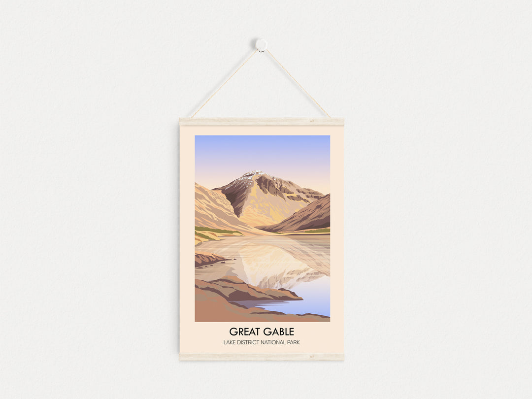 Great Gable Mountain Lake District Travel Poster