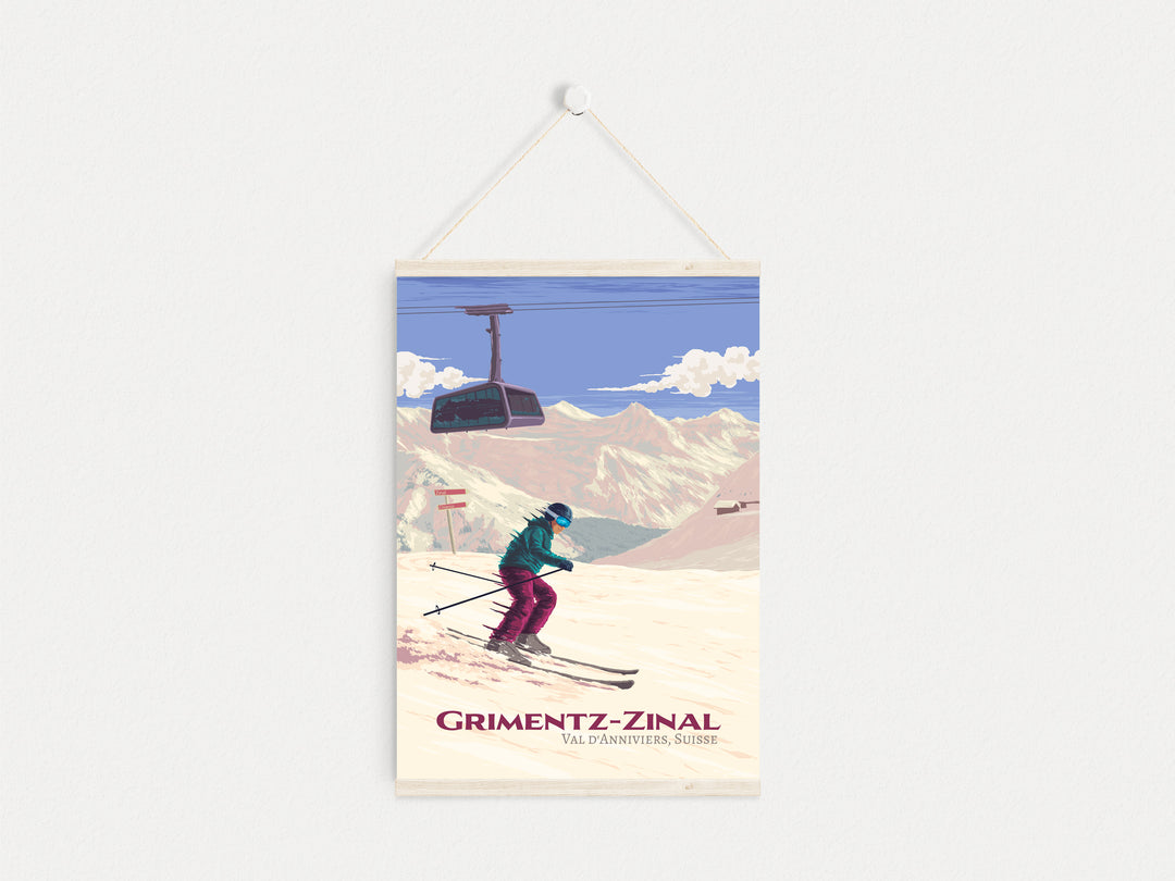 Grimentz-Zinal Ski Resort Travel Poster