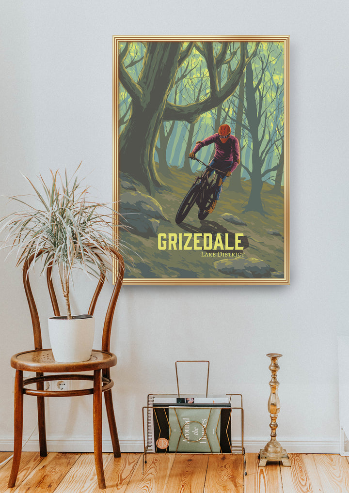 Grizedale Mountain Biking Travel Poster